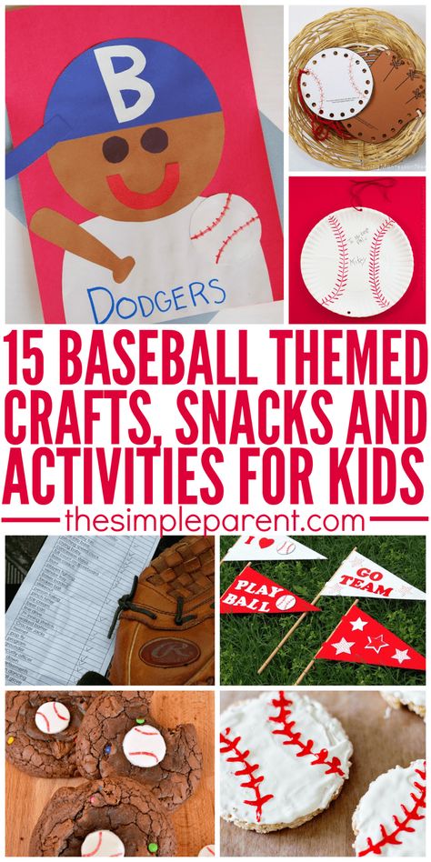 Sports Unit Preschool, Diy Baseball Crafts, Baseball Activities, Baseball Crafts, Crafts And Activities For Kids, Sport Craft, Baseball Party, Baseball Theme, Baseball Birthday