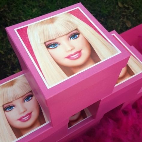 Pink Barbie Party, Birthday Party Box, Barbie Party Decorations, Unicorn Room Decor, Barbie Theme Party, 2000s Pink, Barbie Box, Favour Boxes, Barbie Birthday Party