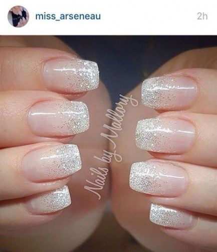 Fade Nails, Glitter Fade Nails, Faded Nails, Unghie Sfumate, French Pedicure, Valentine Nails, Pedicure Designs, Wedding Nails Design, Super Nails