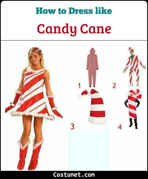 Candy Cane Costume for Cosplay & Halloween Dress Like A Candy Cane, Diy Candy Cane Costume, Candy Cane Dress Up Day, Candy Cane Dress Up Day Adult, Candy Cane Costume Diy, Candy Cane Outfit, Candy Cane Inspired Outfit, Candy Cane Dress, Candy Cane Costume