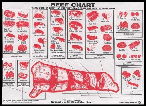 Another Beef info chart and shows location of cut Pork Cuts Diagram, Pork Cuts Chart, Meat Cuts Poster, Beef Cuts Diagram, Beef Chart, Meat Cuts Chart, Boar Recipes, Different Cuts Of Steak, Beef Cuts Chart