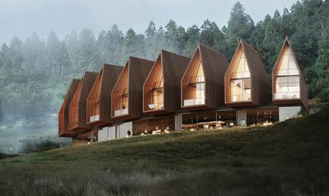 Voronet Lila Hotel on Behance Resort Architecture, Awesome Architecture, Conceptual Architecture, City Planning, Historical Buildings, Living Modern, Vernacular Architecture, Hip Roof, Hotel Architecture