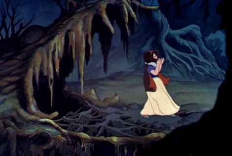 snow white forest - try and make our front room look like snow white creepy forest Dark Snow White Aesthetic, Disney Forest, Snow White Forest, Iceland Snow, Creepy Forest, Adam Silvera, Forest Critters, Disney Animation Art, Disney Moments