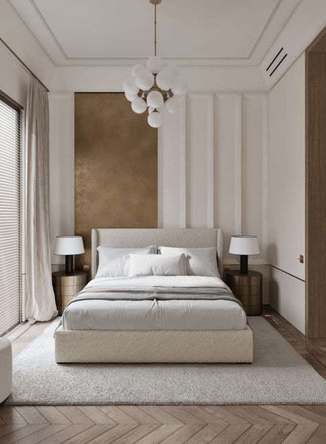 #moderninterior #atostudio #interirordesign #archidaily #masterbedroom #midcenturymodern #elledecoration #lyxuryinteriors #cg #minimalism #minimalistinterior Luxury Bedroom Decor, Decor Eclectic, Small Apartment Decorating, Elegant Bedroom, The Bedroom, Small Space Living, Cheap Home Decor, Home Decor Tips, Luxurious Bedrooms