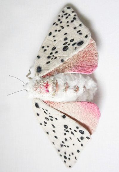 Yumi Okita Yumi Okita, Fabric Sculpture, Colorful Moths, Cute Moth, Moth Art, Bug Art, Textile Sculpture, Fabric Butterfly, Beautiful Bugs