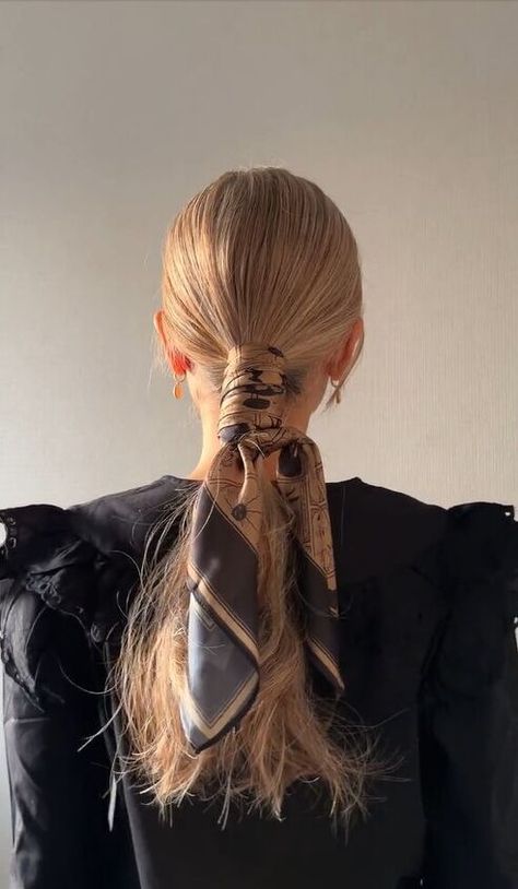 Here, I’m going to show you a hairstyle created with a scarf that is not only gorgeous but also super easy to achieve. If you like wearing scarves in your hair, this has your name written all over it. Scarf Ponytail Hairstyles, Wearing Scarves, A Hairstyle, Hair Scarf Styles, Work Hairstyles, Life Tips, Hair Envy, Beauty And Lifestyle, Flat Iron