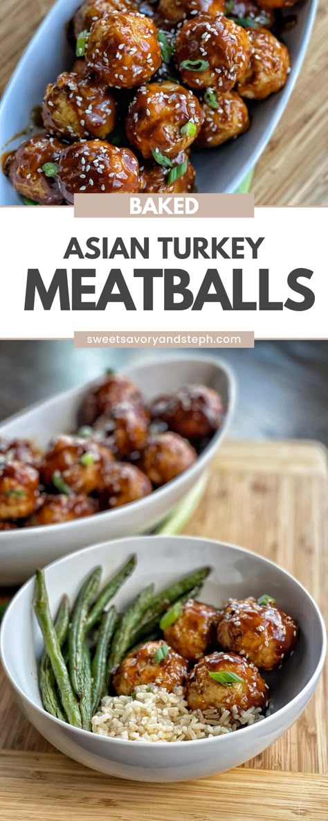 Round Turkey Recipes, Korean Style Ground Turkey, Asian Ground Turkey Recipes, Asian Meet Balls, Healthy Sauce For Turkey Meatballs, Ginger Turkey Meatballs, Soy Meatballs, Turkey Meatball Meal Prep, Turkey Meatballs Asian