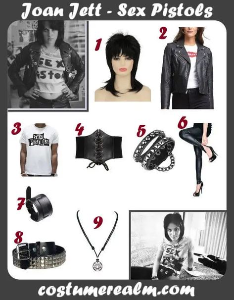 Dress Like Joan Jett Costume Guide For Halloween & Cosplay Joan Jett Inspired Outfit, Joan Jett Costume, Joan Jett Outfits, Outfits Guide, Fancy Dress Halloween, Costume Guide, Punk Glam, Faux Leather Motorcycle Jacket, Trendy Halloween Costumes