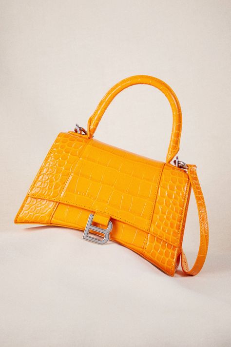 Small Top Handle Bag, Balenciaga Bag, Orange Bag, Leather Pattern, Small Tote, Small Handbags, Handle Bag, Arm Candy, New Bag