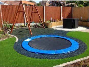 A Sunken Trampoline | 32 Outrageously Fun Things You'll Want In Your Backyard This Summer  The kids would live this Ground Trampoline, Sunken Trampoline, In Ground Trampoline, Trampolines, Dream Backyard, Backyard Fun, Backstreet Boys, Swing Set, Play Area