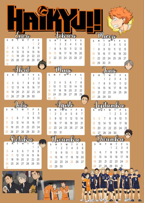 holis¡¡ como eh dicho tiktok voy a empezar a hacer papeleria de anime para que ustedes puedan descargar e imprmir,esta es la segunda cosita que hice que es el calendario de haikyuu <3 Anime Schedule, Note Doodles, Anime Paper, Writing Paper Printable, Anime Maid, Anime Printables, Haikyuu Kageyama, Anime Decor, Haikyuu 3