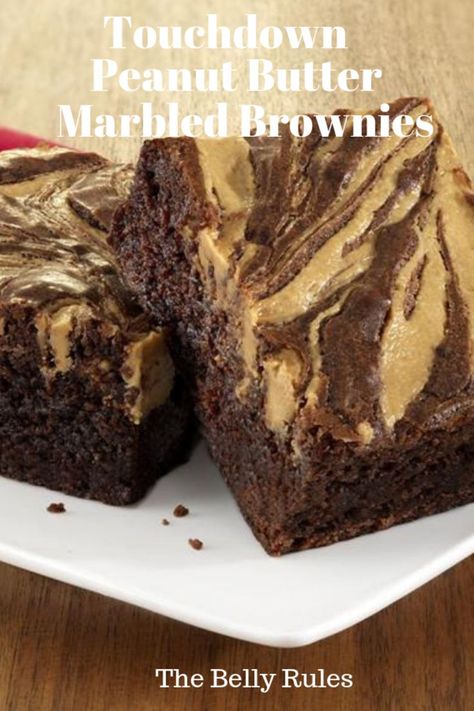 Touchdown Peanut Butter Swirl Brownies - My Recipe Magic #brownies #dessertfoodrecipes #chocolate Keto Peanut Butter Brownies, The Best Fudgy Brownies, Magic Brownies, Best Fudgy Brownies, Peanut Butter Swirl Brownies, Chocolate Peanut Butter Brownies, Sonic Cake, Keto Peanut Butter, Brownies Chocolate