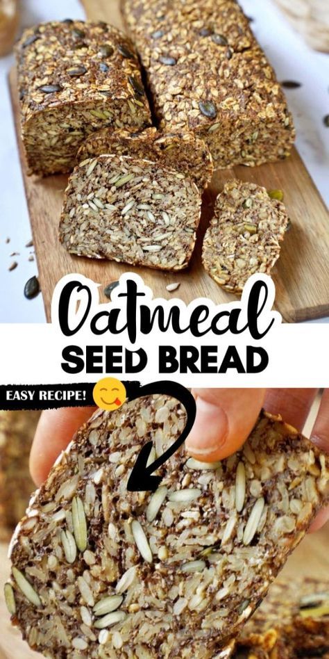 This no-knead oat and seed bread contains no flour or yeast for a dense, oil-free, vegan, gluten-free bread loaded with fiber, protein, healthy fats, and micronutrients! #OatmealSeedBread #HealthyBaking #PlantBased #HomemadeBread #EasyRecipes #VeganFriendly #NutritiousMeals #WholeGrainGoodness #BreadLovers Fast Bread, Seeded Bread Recipes, Fiber Bread, Bread Healthy, No Yeast Bread, Flour Bread, Oatmeal Bread, Protein Bread, Seed Bread