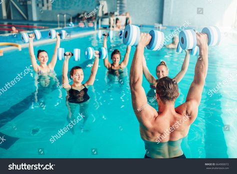 aqua aerobics healthy lifestyle water sport Royalty Free image photo Aqua Aerobics, Water Fitness, Aquatic Therapy, Aquatic Exercises, Aerobics Classes, Family Chiropractic, Pool Workout, Yoga Kurse, Water Aerobics