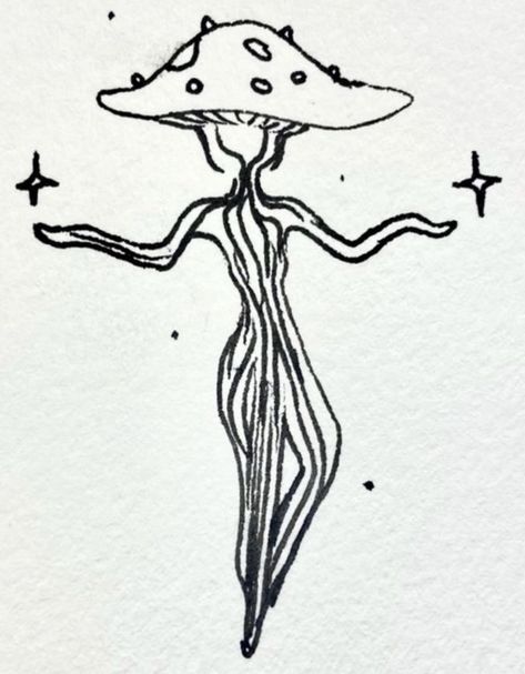 Mushroom Goddess, Aesthetic Mushroom, Stick N Poke, Goddess Tattoo, Stick And Poke, Tattoo Designs, Tattoos