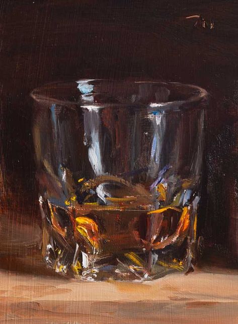 Whiskey Painting, Daily Painters, Arte Van Gogh, Arte Sketchbook, Daily Painting, Painting Still Life, Still Life Art, Painting Art Projects, Single Malt