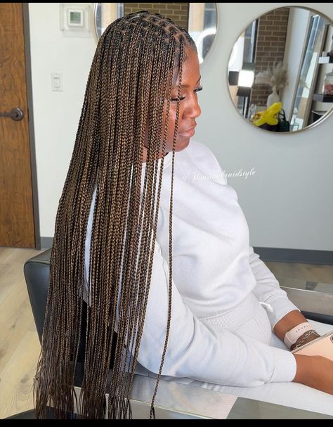 Dark Brown Knotless Braids, Knotless Braids Color Ideas, Mixed Colour Braids, Protecting Hairstyles, Mixed Color Braids, African Soap, Braiding Hair Colors, Color Braids, Braids Hairstyles For Black Women