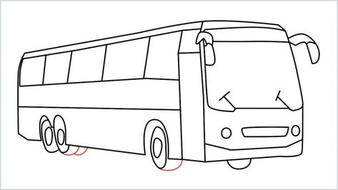 Bus Sketch Simple, Bus Picture Ideas, Bus Drawing Easy, Bus Sketch, School Bus Drawing, Bus Logo, Kids Bus, Diwali Painting, Bus Drawing