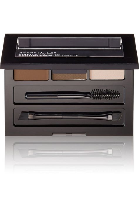 The ultimate polished eyebrow: sculpting wax sets hairs in place, pigment powder fills and tints,... Eyebrow Palette, Maybelline Eyebrow, Eyebrow Sculpting, Brown Eyeshadow Palette, Brow Palette, Brow Color, Brow Powder, Makeup Needs, Eye Brow