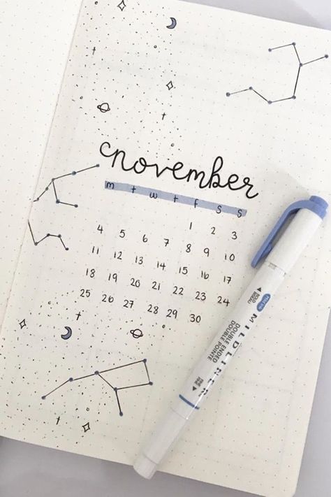 30+ creative bullet journal monthly cover ideas for November #monthlycover #fallbulletjournal #bujocover #bujospread Monthly Cover Ideas, December Bullet Journal, Bullet Journal Month, Bullet Journal 2020, Bullet Journal Cover Page, Creating A Bullet Journal, Bullet Journal Cover Ideas, Bullet Journal Mood Tracker Ideas, Bullet Journal Notes