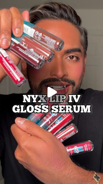 Aditya Madiraju on Instagram: "NYX COSMETICS JUST WON AT LIFE! @nyxcosmetics LIP IV HYDRATING GLOSS SERUM is the lip gloss of 2024 👏🏽👏🏽👏🏽👏🏽👏🏽   #nyxlipiv #lipstain #nyxlipivhydratingglossserum #lipserum #lipgloss #makeupreview #twotonedlips #browngirlapproved" Nyx Gloss, Shiny Lip Gloss, Nyx Lip, Shiny Lips, Lip Serum, Latest Makeup, Makeup Reviews, Lip Stain, Nyx Cosmetics