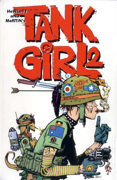 Tank Girl Art, Tank Girl Comic, Jamie Hewlett Art, Jamie Hewlett, Vintage Tank, Girl Posters, Comics Girl, Tank Girl, Got Books