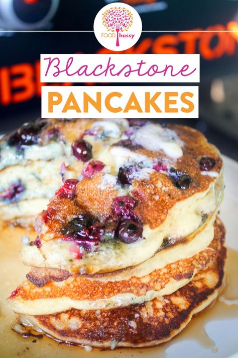 Blackstone Pancakes are now my favorite way to make this breakfast treat! You can do a bunch at once and customize them for each person! Light, fluffy and oh-so-tasty! Blackstone Pancakes, Blackstone Cooking, Roasted Vegetables With Chicken, Crispy Pancakes, Easy Chicken Fajitas, Chicken Salad Sandwich Recipe, Grilled Chicken Kabobs, Blackstone Recipes, Salmon Patties Recipe