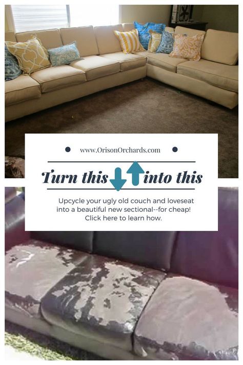 Reupholster your old, ugly couch into a beautiful new sectional! It's the ultimate in upcycling and frugality! #upcycle #reupholster #upholstery #diyprojects #diy Reupholster Couch Diy, Reupholster Couch, Diy Couch Cover, Couch Makeover, Old Couch, Reupholster Chair Dining, Upcycle Diy, Reupholster Chair, Old Sofa