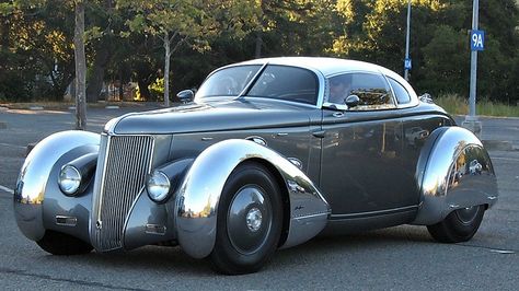 1936 Ford Aerocoupe (Custom by Steve Moal) 1 | Flickr - Photo Sharing! Art Deco Car, Mustang Fastback, Ford Classic Cars, Pt Cruiser, Truck Art, Hot Rods Cars, Ford Truck, Expensive Cars, Classic Cars Vintage