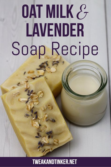 This cold process soap is new spin on the traditional lavender soap recipe with the addition of silky oat milk and a dash of geranium essential oil. So soothing! Lavender Soap Recipe, Lotion Making, Natural Soaps Recipes, Lilin Aroma, Shower Melts, Soap Basket, Soap Lavender, Soap Business, Cold Process Soap Recipes