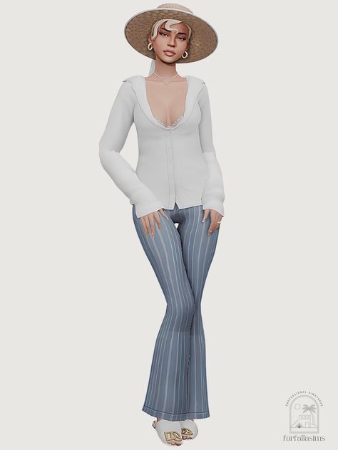 f a r f a l l a ♡ — Celine's Hamptons Coastal Grandma Lookbook ♡ ༄... Ts4 Mom Clothes, Sims 4 Grandma Clothes, Cas Poses Sims 4 Cc, Sims 4 Plus Size Cc, Sims 4 Mom Outfits, Sims 4 Cc Toodlers Clothes, Sims 4 Brandy Melville Cc, Sims 4 Cc Romper, Sims 4 Rich Girl Cc