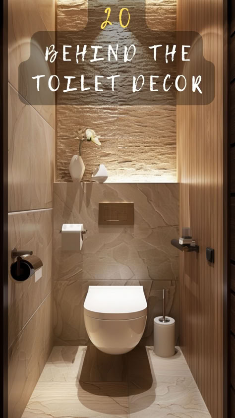 Elevate the space behind your toilet with stylish decor ideas! Click to see 20 ways to create a captivating bathroom look. 🖼️🚽 #StylishDecor #ToiletArea #CaptivatingBathroom #DecoratingTips #BathroomStyle En Suite Toilet Ideas, Toilet In Room By Itself, Modern Toilet Room Design, Bathroom Toilet Closet Ideas, Stylish Toilet Rooms, Toilet Room Design Ideas, Closet Toilet Ideas, Toilet Lighting Ideas, Small Water Closet Ideas