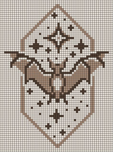 Alpha pattern #153819 | BraceletBook Tapestry Crochet Inspiration, Cross Stitch Designs Simple, Tooth Alpha Pattern, Bee Grid Pattern, Bat Tapestry Crochet, Pixel Art Pattern Witchy, Pixel Pentagram, Alpha Patterns Tarot Cards, Starwars Alpha Pattern