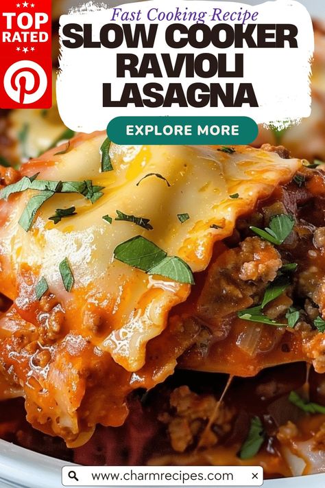 How to Make Slow Cooker Ravioli Lasagna Slow Cooker Ravioli Lasagna, Slow Cooker Ravioli, Lasagna Recipe Slow Cooker, Crockpot Ravioli, Ravioli Lasagna, Beef Lasagna, Crockpot Lasagna, Slow Cooker Lasagna, Traditional Lasagna