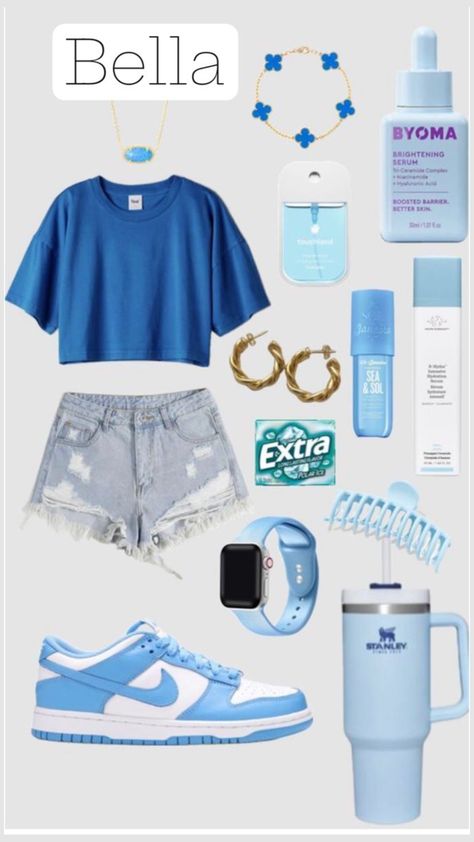 Loose Pullover, Blue Outfit, Not Mine, Solid Color, Sneakers, Water, Blue