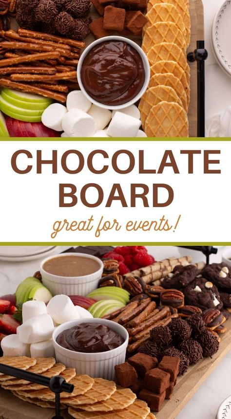 Chocolate Dips Snack Board Recipe - 3 Boys and a Dog Charcuterie Board Recipes, Chocolate Charcuterie Board, Easy Charcuterie Board, Easy Charcuterie, Board Recipes, Candy Flavors, Chocolate Covered Nuts, Chocolate Hummus, Biscoff Cookies