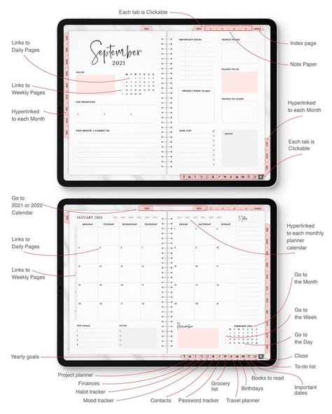 Digitale Planner Goodnotes, 2024 Planner, Goodnotes planner, iPad planner, notability planner, Digitaal dagboek, dagelijkse planner - Etsy Nederland tabletplanner #24hourplanner #dailyroutineplanner. Goodnotes Calendar Template Free, Digital Journal Template, Notion School Calendar, Student Planner Notion Template, Free Digital Planner Samsung Notes, Student Planner Organization, Business Planner Organization, Nursing School Digital Planner, Planner Organization College