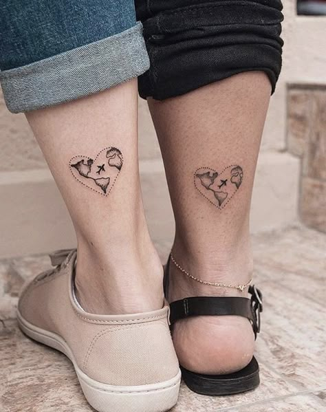 Adventure Tattoo, Small Couple Tattoos, Special Tattoos, Tattoos For Lovers, Bff Tattoos, Back Of Shoulder Tattoo, Dainty Tattoos, Hip Tattoo, Little Tattoos