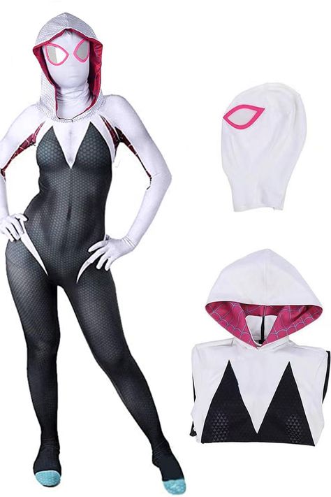 Bodysuit Halloween Costume, Spider Gwen Costume, Spider Cosplay, Superhero Bodysuit, Spider Woman Costumes, Gwen Spiderman, Best Costume Ever, Halloween Costume Bodysuit, Spider Costume