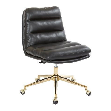 Avenue Six Legacy Faux Leather Office Chair Tufted Office Chair, Adjustable Office Chair, Office Chair Without Wheels, Comfortable Office Chair, Modern Office Chair, Black Office Chair, Leather Office, Swivel Office Chair, Black Chair