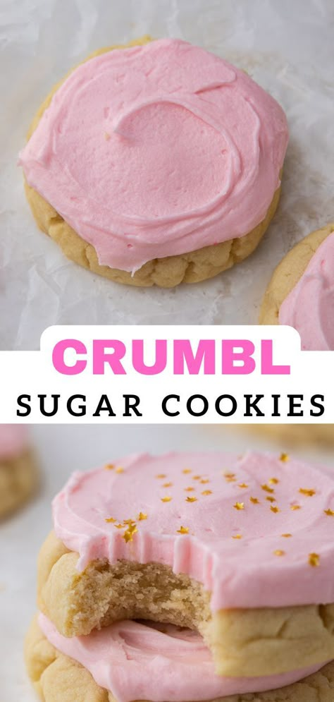 The best Crumbl sugar cookies Crumbl Sugar Cookies, Crumble Copycat, Crumbl Cookie Copycat, Crumbl Cookie Recipes, Crumble Cookie Recipe, Crumble Cookies, Crumble Cookie, Baked Dessert, Crumbl Cookies