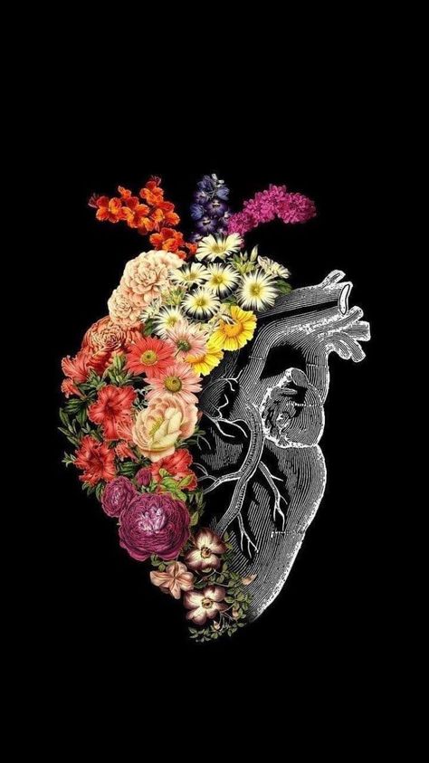 Heart And Flowers, Human Heart, Wallpapers, Human, Iphone, Flowers, Art