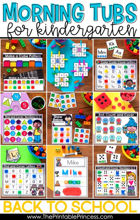 Kindergarten Morning Work Tubs, Kindergarten Ideas Activities, Kindergarten Classroom Setup, Morning Bins, Number Practice, Kindergarten Morning Work, Morning Tubs, Morning Activities, School Morning