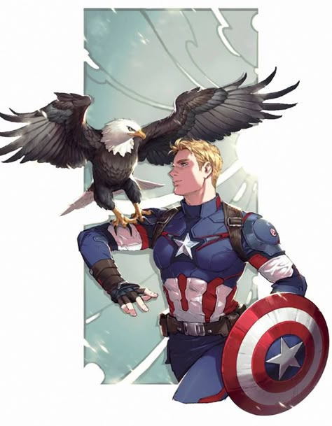 There's literally nothing more American in the world than this picture. You can't get anymore patriotic than this!!! Christopher Robert Evans, Captain America Art, Film Marvel, Marvel Wallpapers, Captain America And Bucky, Avengers Art, Steve Rogers Captain America, Marvel Fan Art, Talented People