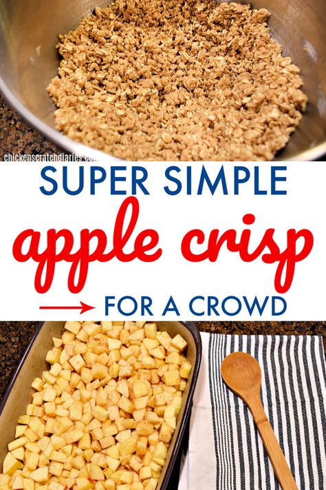 Try this easy crowd-pleasing dessert for your weekend get togethers! #Apple #Dessert #AppleCrisp Apple Crisp Recipe For A Crowd, Apple Recipes For A Crowd, Fall Apple Desserts For A Crowd, Easy Apple Desserts For A Crowd, Apple Dessert For A Crowd, Fall Desserts For A Crowd Parties, Apple Crisp For A Crowd, Apple Desserts For A Crowd, Individual Apple Cobbler