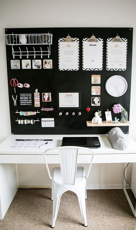 Black Pegboard Home Office, Black Pegboard Ideas, Crispy Sesame Chicken Recipe, Black Pegboard, Home Office Workshop, Dogs Room, White Pegboard, Pegboard Craft Room, Office 2023