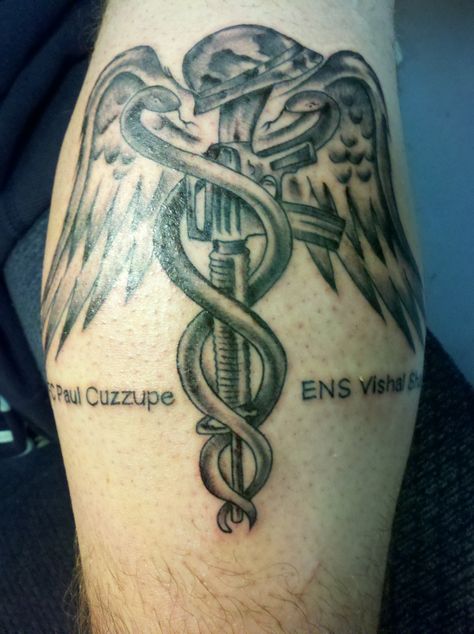 Army Medical Memorial Tattoo Picture Navy Symbol, Kundalini Tattoo, Family Heart Tattoos, Medical Alert Tattoo, Best 3d Tattoos, Navy Tattoos, Military Tattoo, Army Medic, Celtic Cross Tattoos