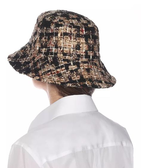 Winter Hats for Women.psd_0029_18a DOLCE & GABBANA Tweed bucket hat Tweed Bucket Hat, Cool Bucket Hats, Stylish Winter Hats, Best Winter Hats, Cute Winter Hats, Baker Boy Cap, Faux Fur Hat, Boater Hat, Cashmere Beanie