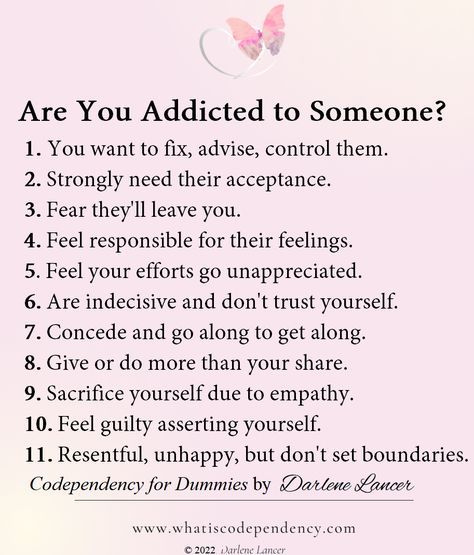 Addictive Relationship, Symptoms Of Love, Codependency Healing, Lack Of Boundaries, Lack Of Love, Love Addict, Codependency Recovery, Codependency Relationships, Healing Relationships