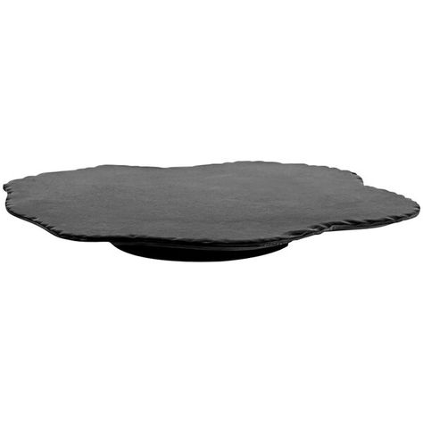 Elevate your food station with this Kalalou 18 1/2" x 15" x 2" black limestone lazy susan! Its sleek, black, stone construction will stand out to your guests. The modern, notched edge design adds sophistication to your tables and counters. The tray top rotates and aids in reaching across tables and buffet presentations. This allows for easy access to all sides of food displays, and will prevent spills, messes, and sleeves getting dirtied from reaching across separate dishes of food.    Since you Buffet Presentation, Stone Construction, Food Stations, Display Tray, Food Displays, Natural Cleaning, Food Display, Lazy Susan, Natural Cleaning Products